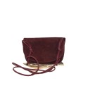 Borsa a spalla in pelle camoscio con tracolla regolabile - BC29832