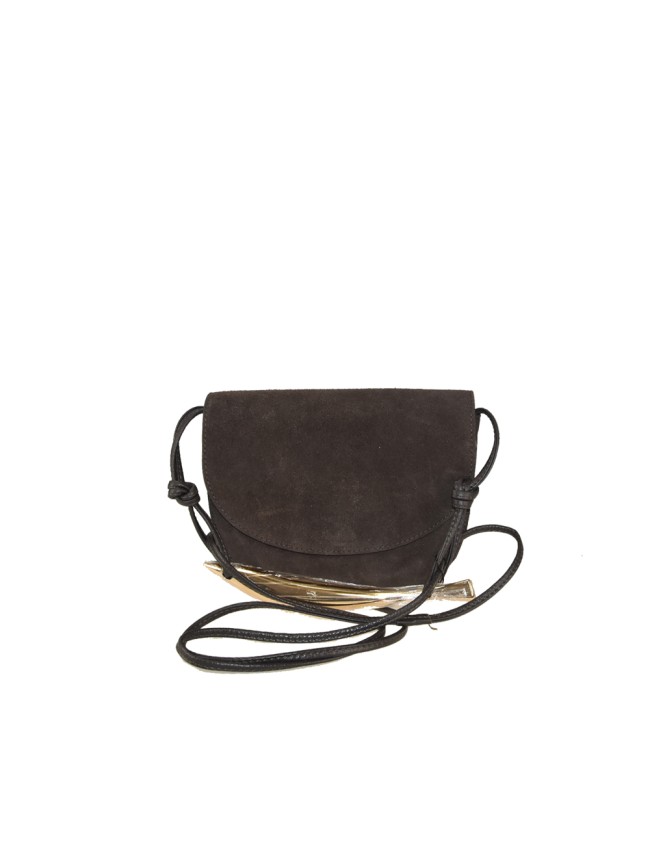 Suede shoulder bag with shoulder...