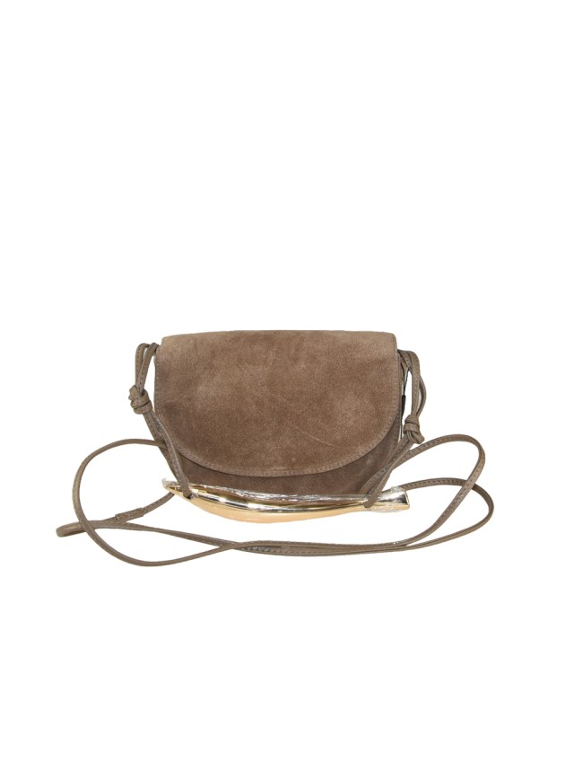 Suede shoulder bag with shoulder...