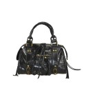 Leather hand bag with shoulder strap - BA29832