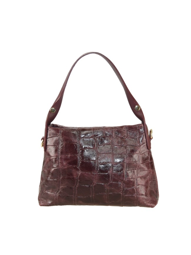 Leather hand bag with shoulder strap...