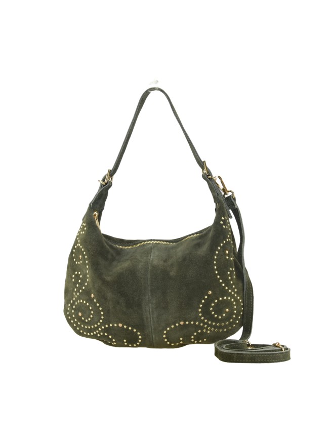 Borsa a spalla in pelle camoscio con tracolla regolabile - SB34837