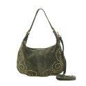 Borsa a spalla in pelle camoscio con tracolla regolabile - SB34837