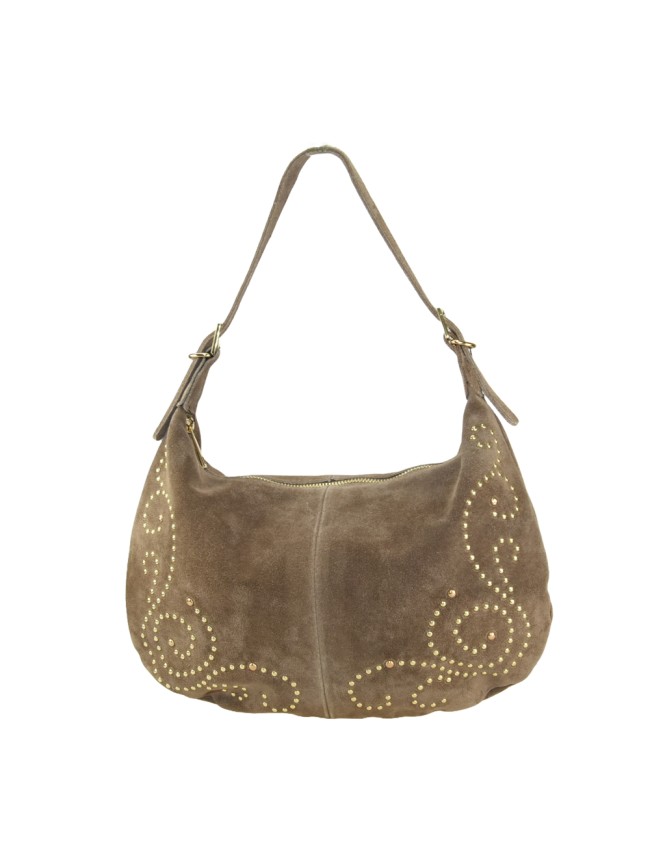 Suede shoulder bag with shoulder...