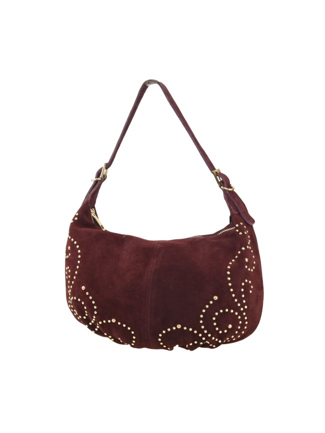 Borsa a spalla in pelle camoscio con tracolla regolabile - SB34837