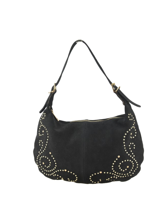 Borsa a spalla in pelle camoscio con tracolla regolabile - SB34837