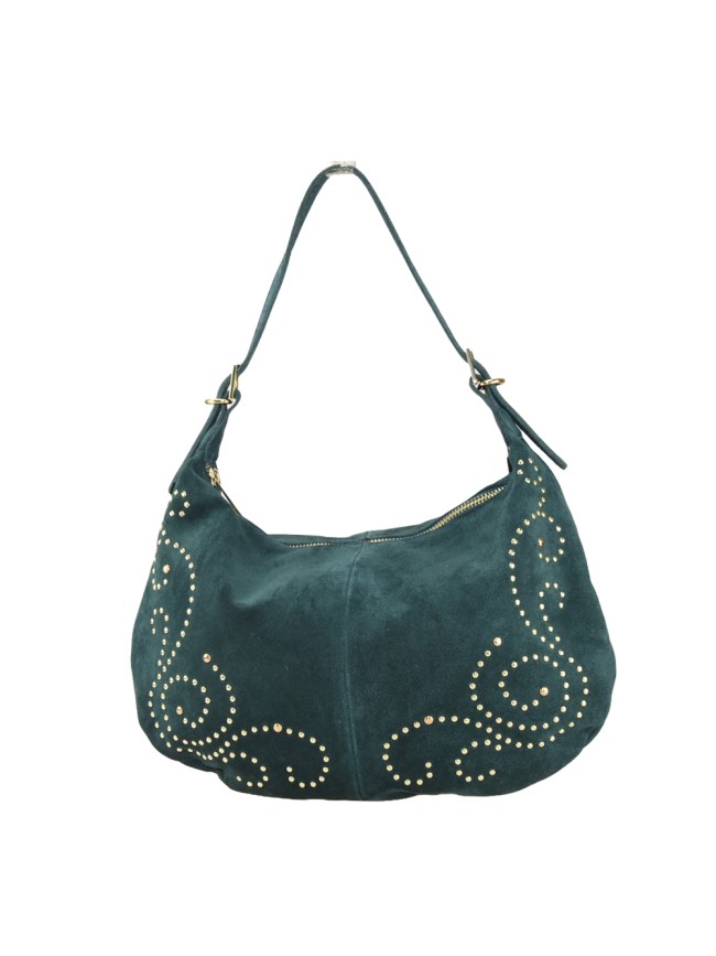 Borsa a spalla in pelle camoscio con tracolla regolabile - SB34837