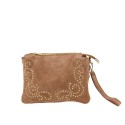 Woman leather pochette with compartments 100% made italy - SB29832
