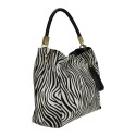 Borsa a spalla in pelle con cavallino - CV65872