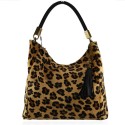 Borsa a spalla in pelle con cavallino - CV65872