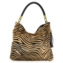 Borsa a spalla in pelle con cavallino - CV65872