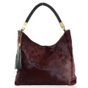 Leather fur shoulder bag - CV65872