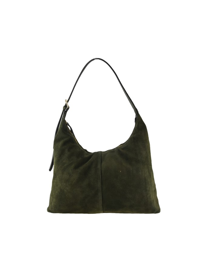 Borsa a spalla in pelle camoscio con...