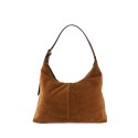 Suede shoulder bag with shoulder strap - CY39843