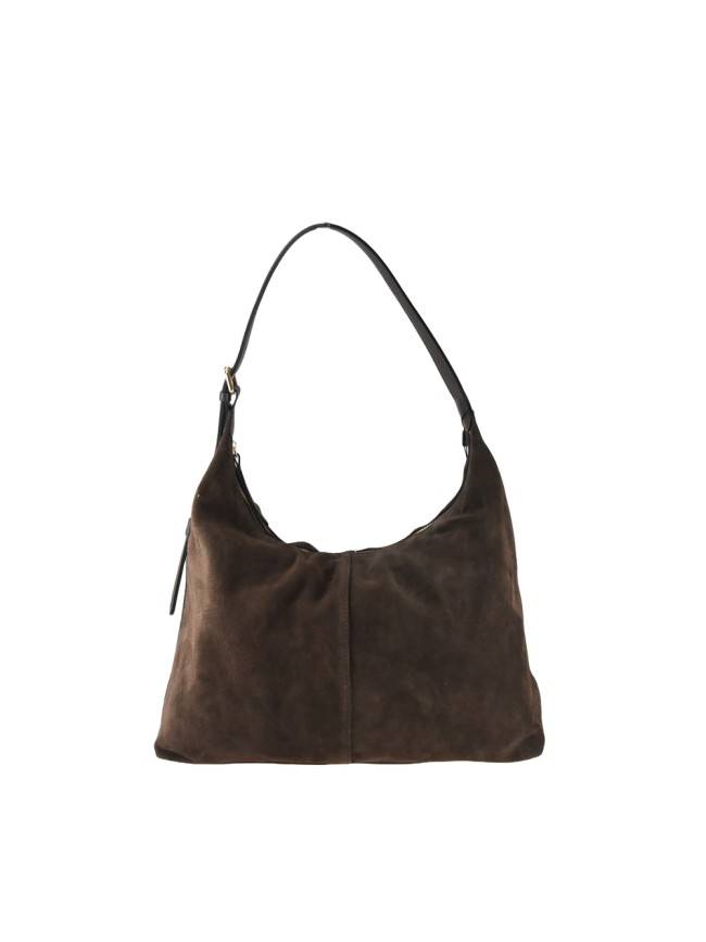 Borsa a spalla in pelle camoscio con...