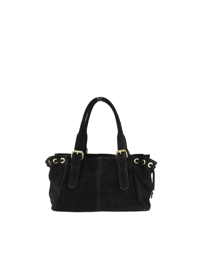 Suede shoulder bag with shoulder...