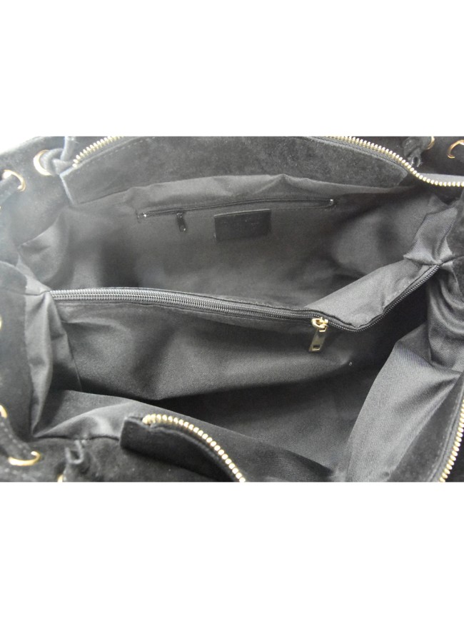 Borsa a spalla in pelle camoscio con...