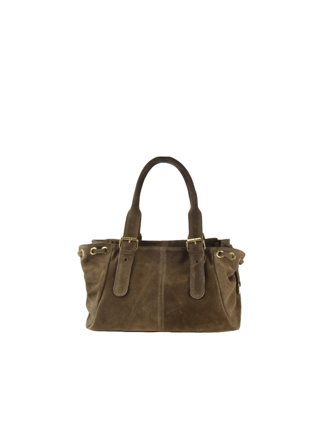 Borsa a spalla in pelle camoscio con...