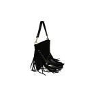 Woman leather pochette with fringes 100% made italy - FB19821