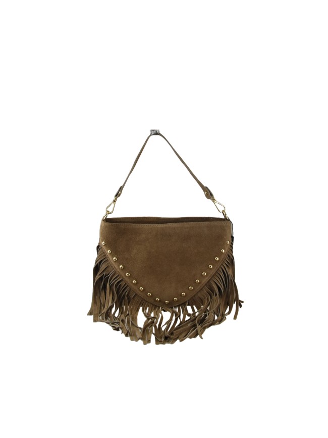 Pochette - busta in pelle con frange...