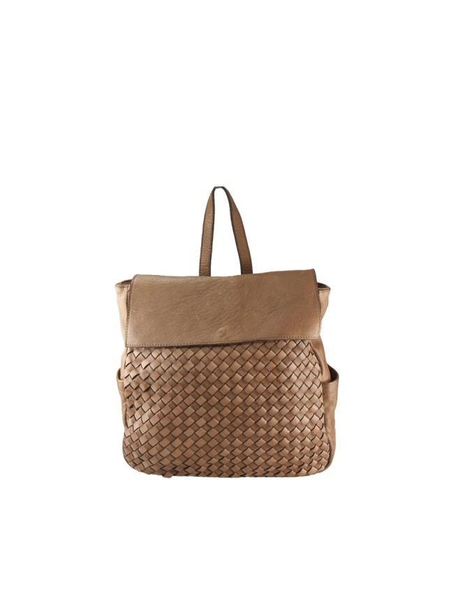 Zaino in pelle vintage con intreccio...