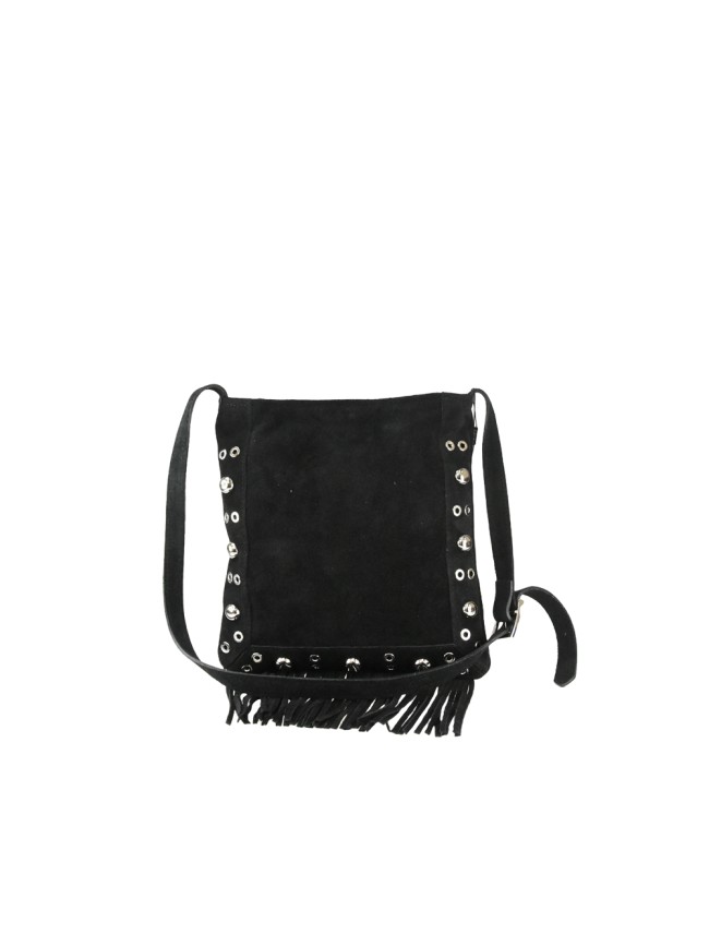 Borsa a spalla in pelle camoscio con tracolla regolabile - SF29832