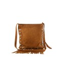 Suede shoulder bag with shoulder strap - SF29832