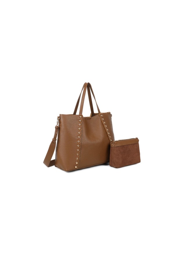 Borsa donna a spalla in ecopelle con tracolla - PF977
