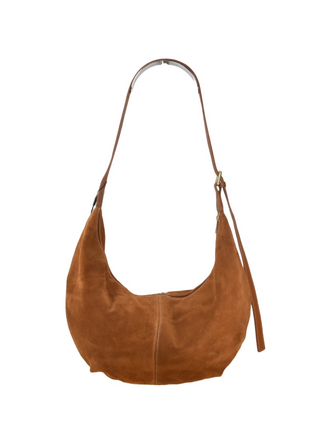 Suede shoulder bag with shoulder strap - DL32835