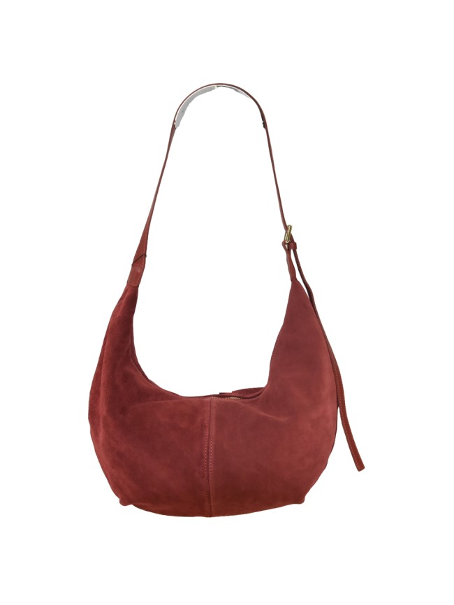 Borsa a spalla in pelle camoscio con tracolla regolabile - DL32835