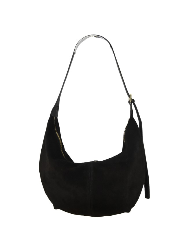 Borsa a spalla in pelle camoscio con tracolla regolabile - DL32835