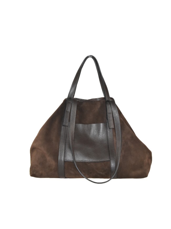 Borsa a mano e spalla  in pelle camoscio con tracolla - SR39843