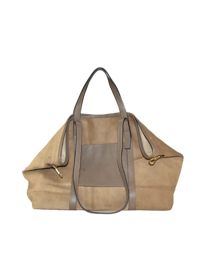 Leather hand & shoulder bag with...