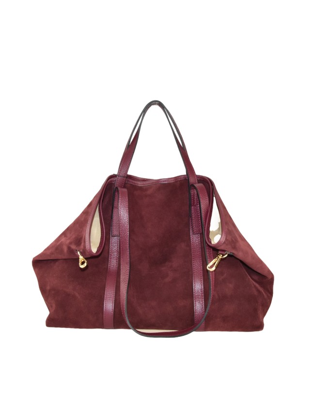Leather hand & shoulder bag with shoulder strap - SR39843