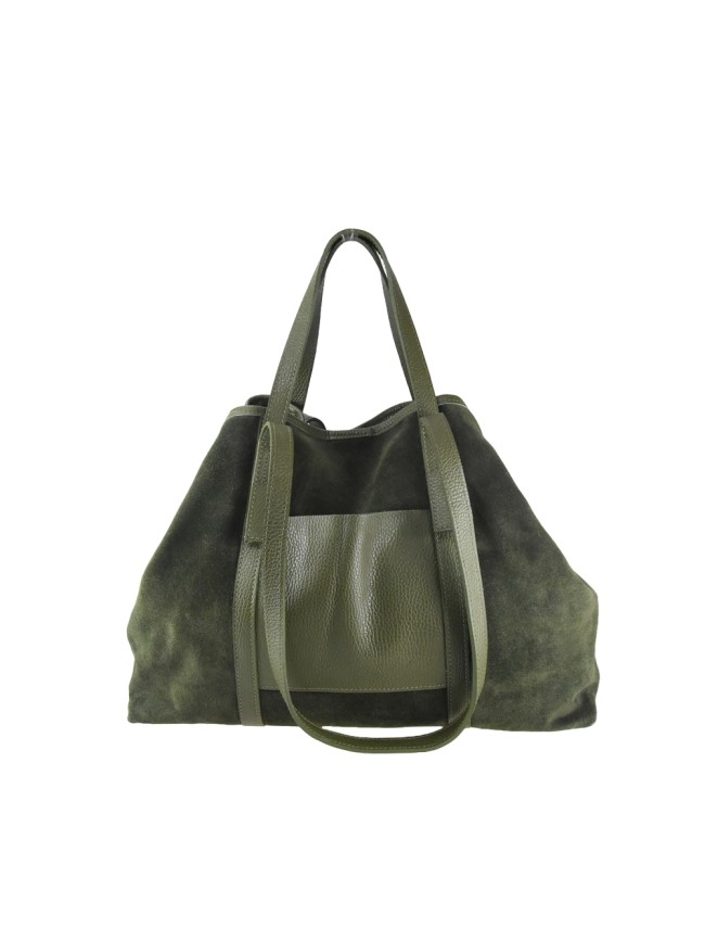 Leather hand & shoulder bag with shoulder strap - SR39843