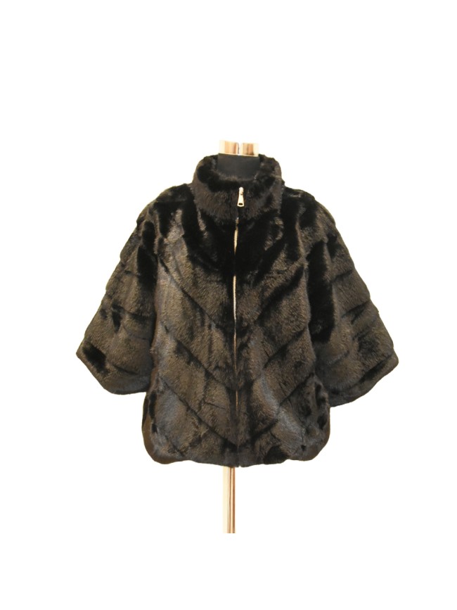 Synthetic fur jacket mink effect - 0578