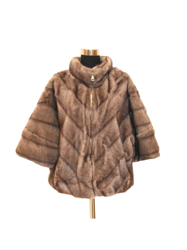 Synthetic fur jacket mink effect - 0578