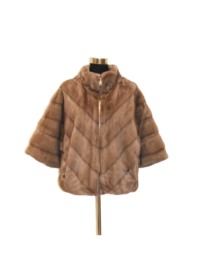 Synthetic fur jacket mink effect - 0578