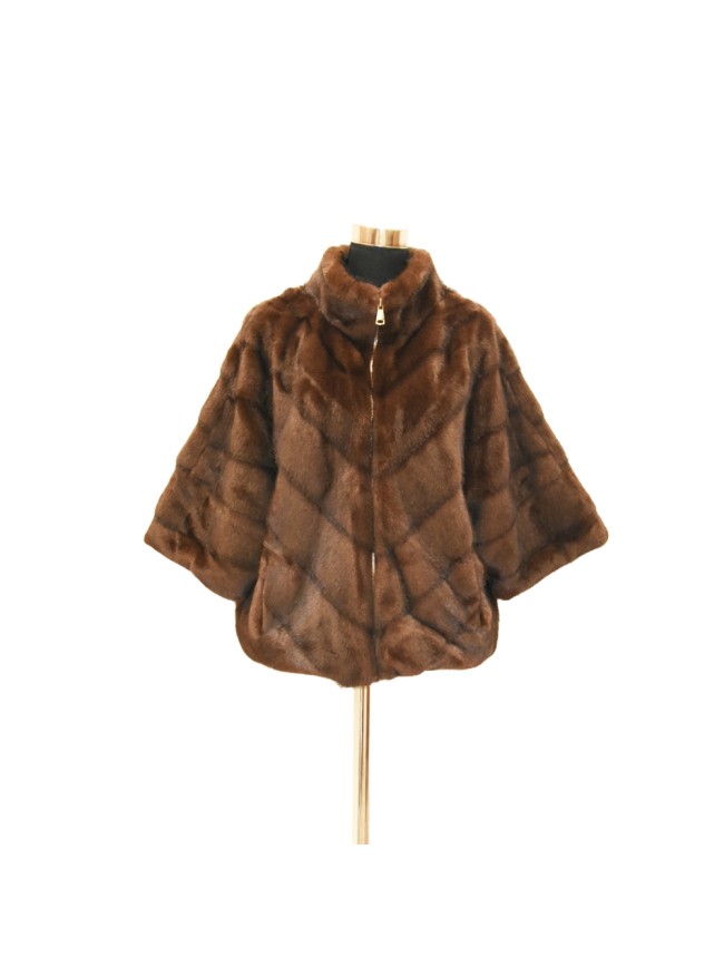 Synthetic fur jacket mink effect - 0578