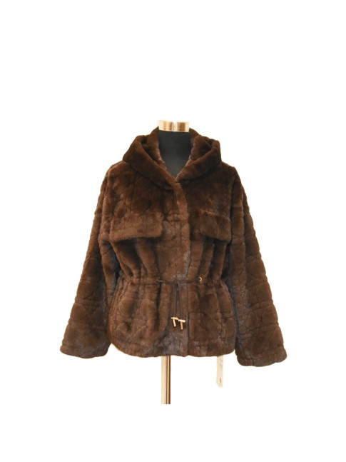 Synthetic fur jacket mink...