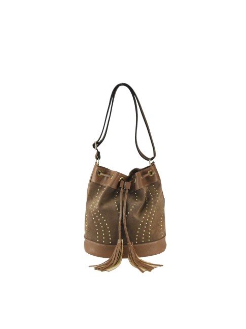 Woman suede leather bucket...