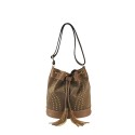 Secchiello donna in pelle camoscio con borchie - BU36839