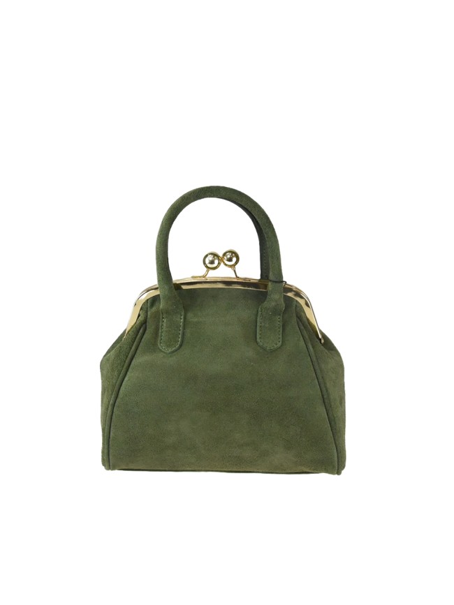 Suede leather hand bag with shoulder...