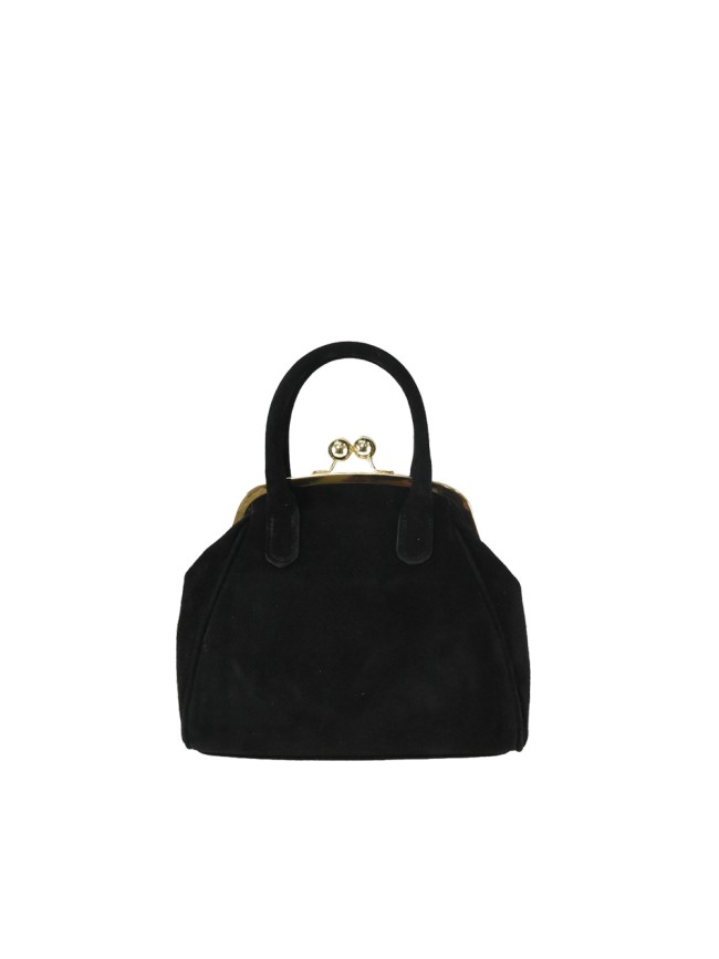 Suede leather hand bag with shoulder...