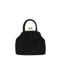 Suede leather hand bag with shoulder strap - MR29832