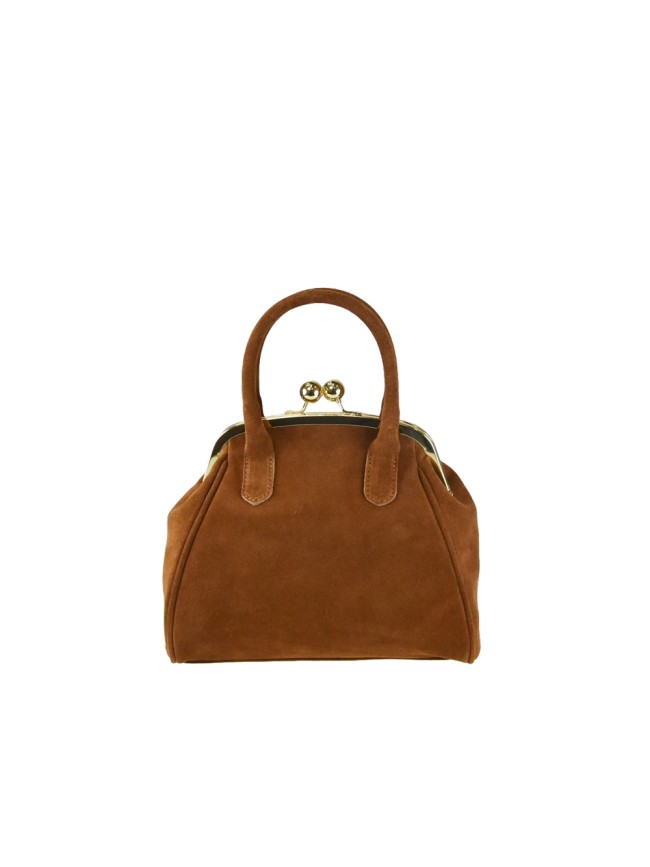 Suede leather hand bag with shoulder...