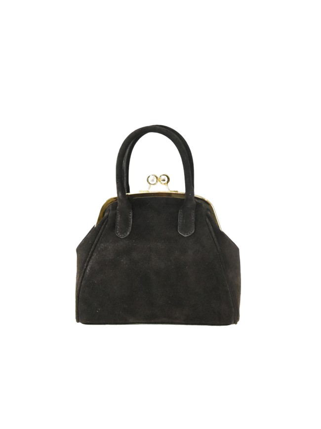 Suede leather hand bag with shoulder...