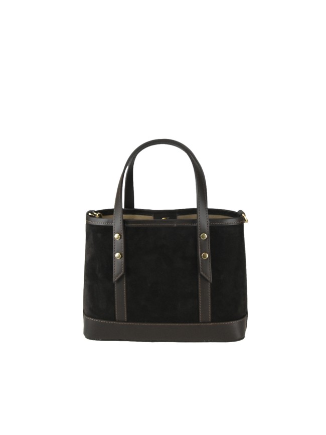 Suede leather hand bag with shoulder...