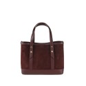 Suede leather hand bag with shoulder strap - FU37841