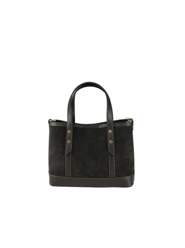 Suede leather hand bag with shoulder...